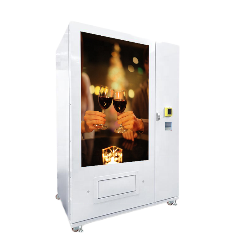 Top sale cheap red wine vending machine with large screen smart system and card reader