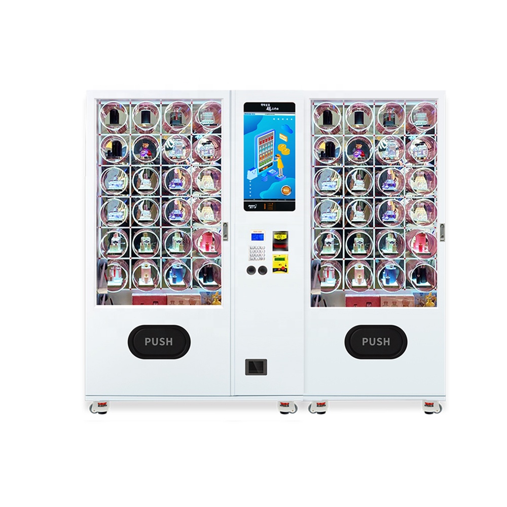 Manufacturers provide big capacity combo vending machines eyelash vending machine with display rack