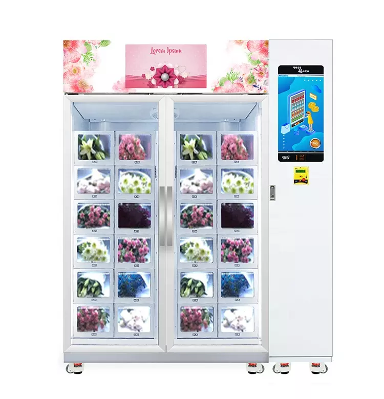Accept custom cooling locker flower vending machine touch screen smart vending for mall