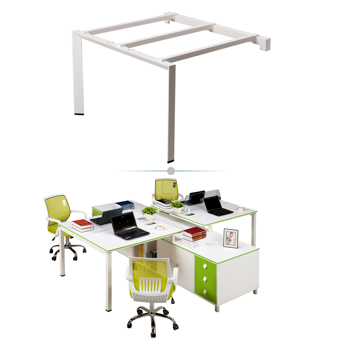Colorful Office Desk with Drawer Cabinet 1.jpg