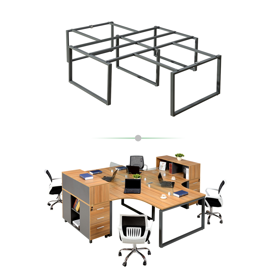 Circular Office Desk with Drawer Cabinet 1.jpg
