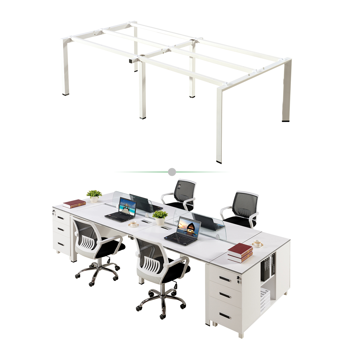 4 People Office Desk with Drawer Cabinet 1.jpg