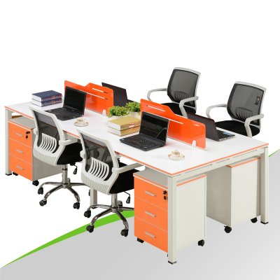 Colorful 4 Seater Office Desk