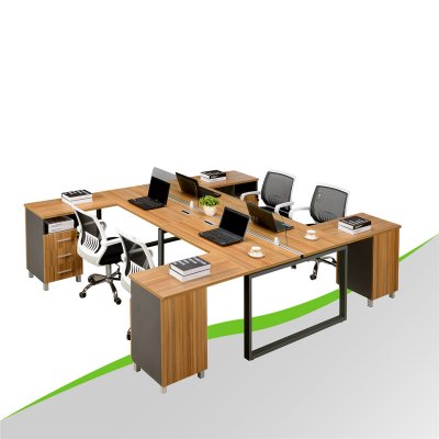 H-shaped 4 Person Office Desk