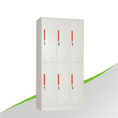 6 Door White Steel Locker