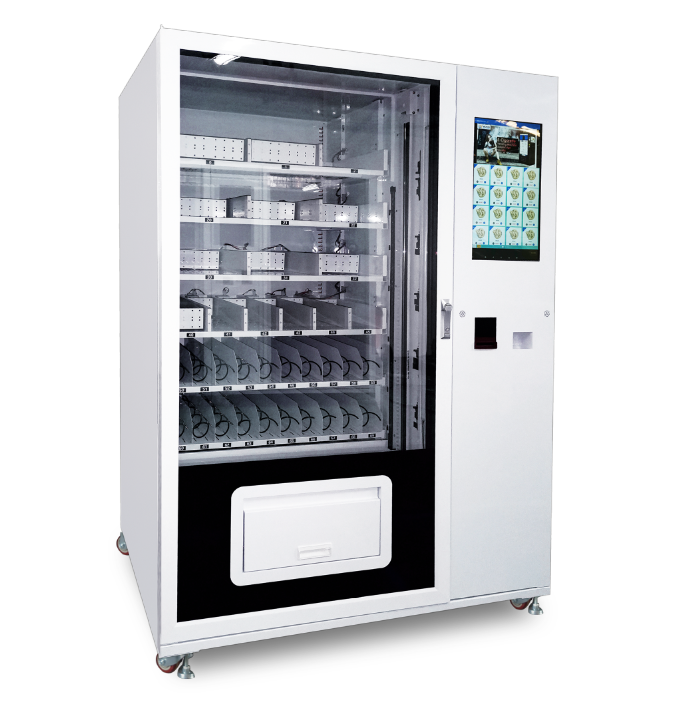 snack and cold drink vending machine with card reader and coin machine in club